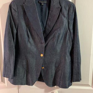 Brooks Brothers Button Front Linen Blend Blazer -
